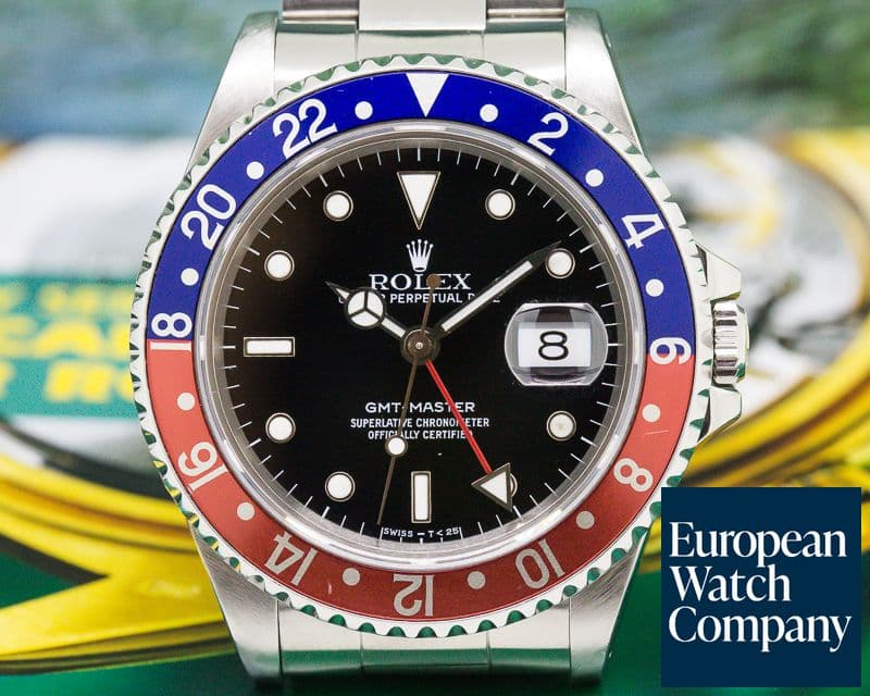 Image of Rolex 16700 GMT Master Red / Blue Pepsi Bezel FULL SET