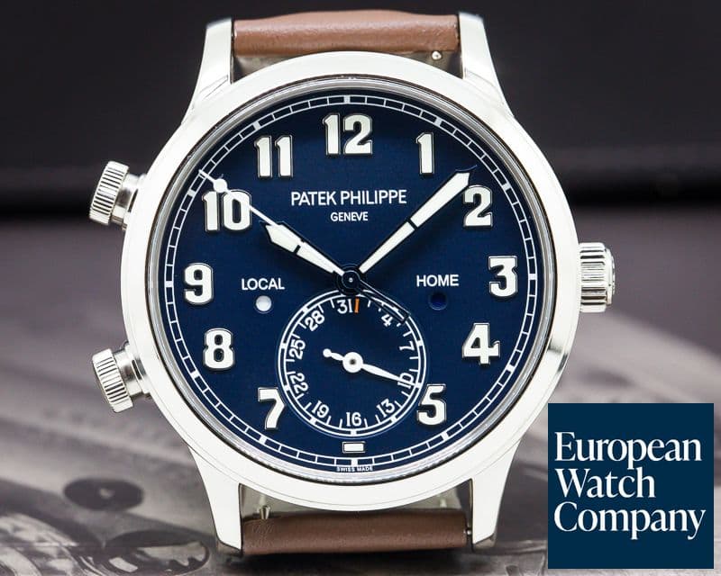 Image of Patek Philippe Calatrava Pilot Travel Time 18k White Gold 