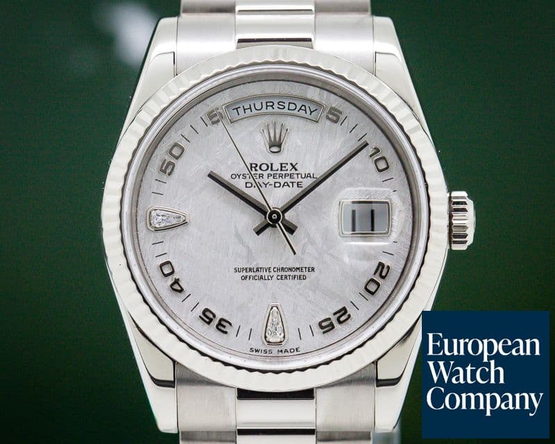 Image of Rolex Day Date President Meteorite Diamonds 18K White Gold