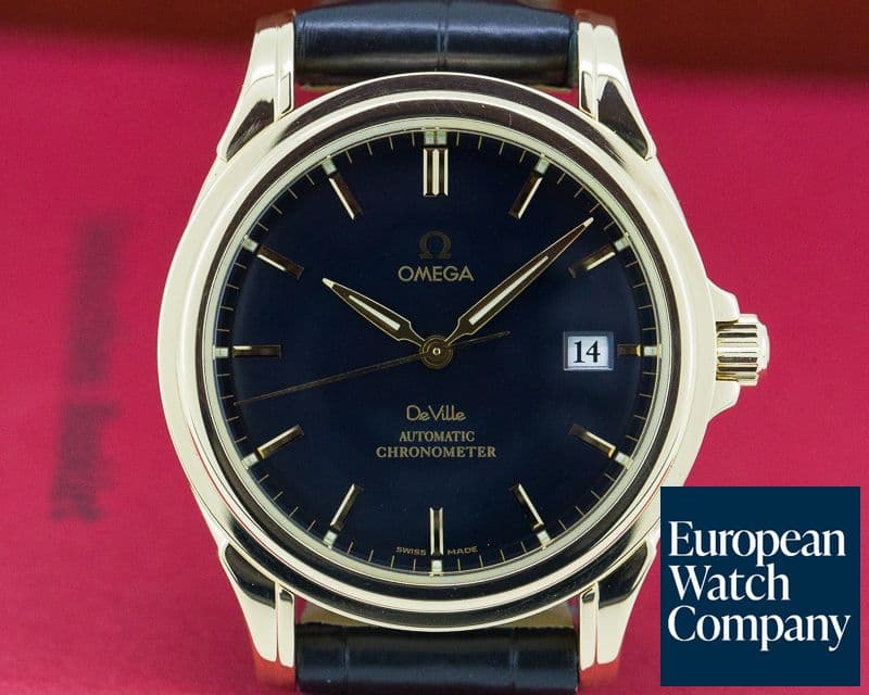 Image of Omega De Ville Co-Axial 18K Yellow Gold Black Dial