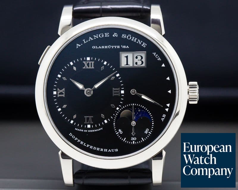 Image of A. Lange and Sohne Lange 1 Moon 18K White Gold Black Dial / Day Night 