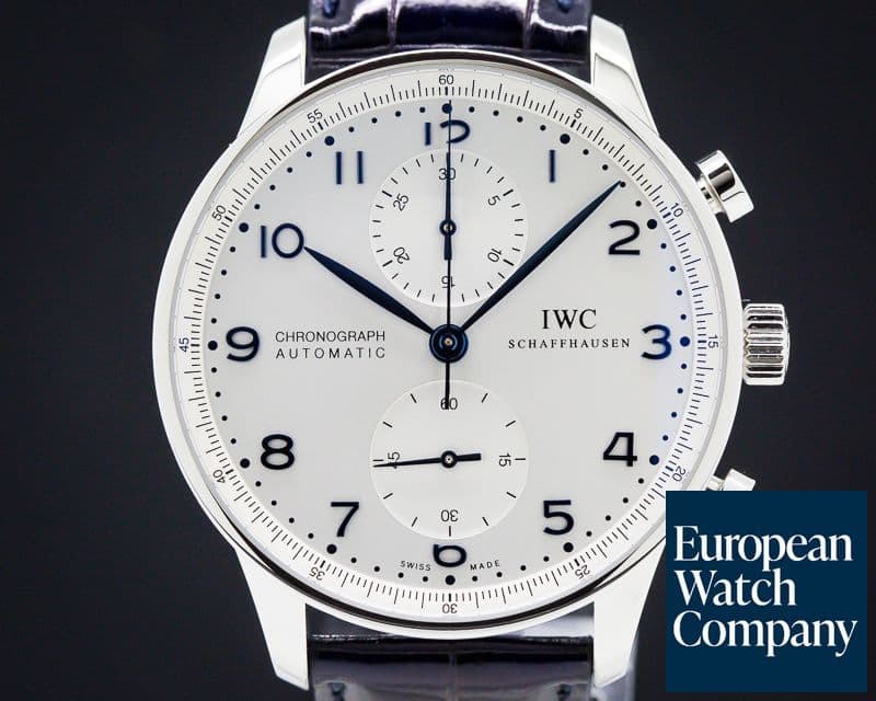 Image of IWC Portuguese Chronograph SS Silver Dial / Blue Numerals