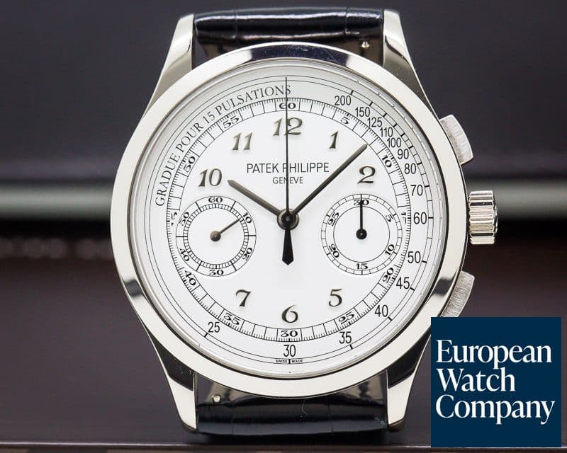 Image of Patek Philippe Chronograph 18K White Gold / Silver Pulsation 