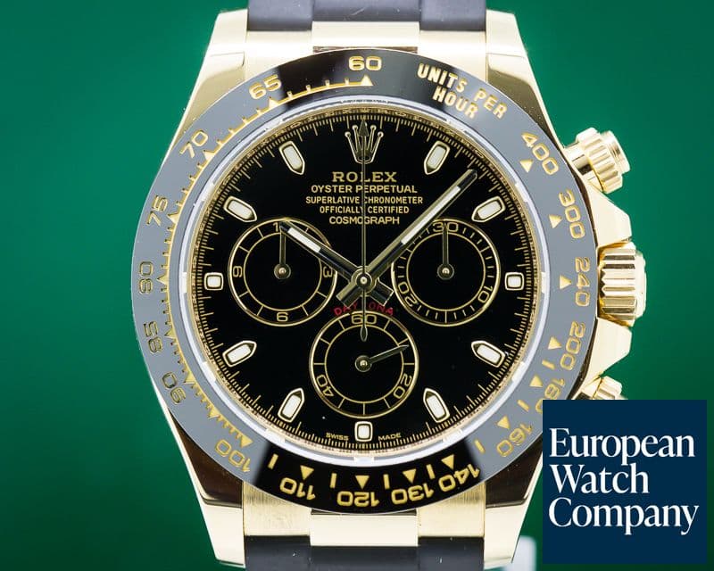 Image of Rolex Daytona Black Dial 18K Yellow Gold / Rubber