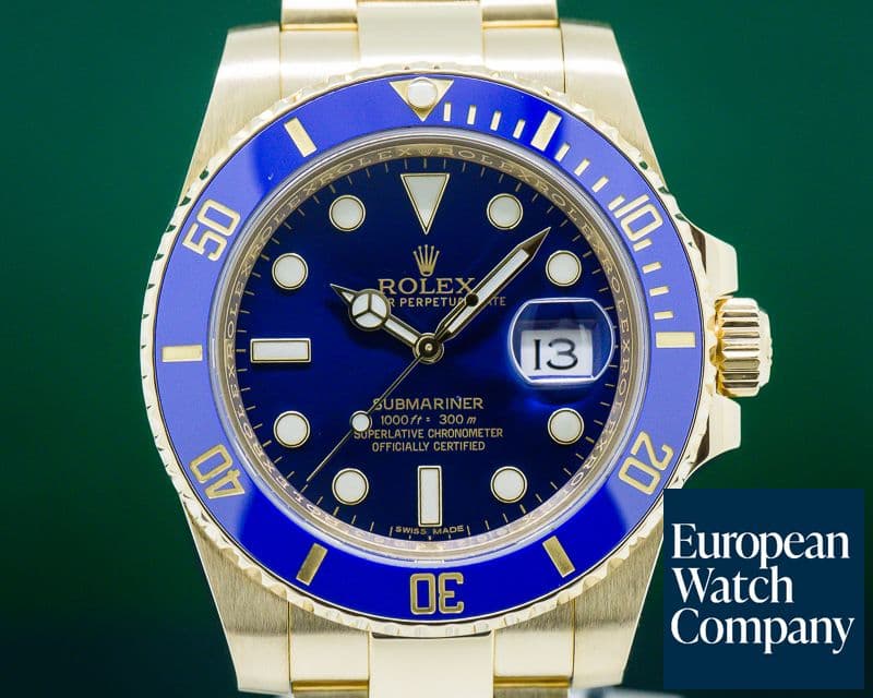 Image of Rolex Submariner 18K Yellow Gold Blue Dial