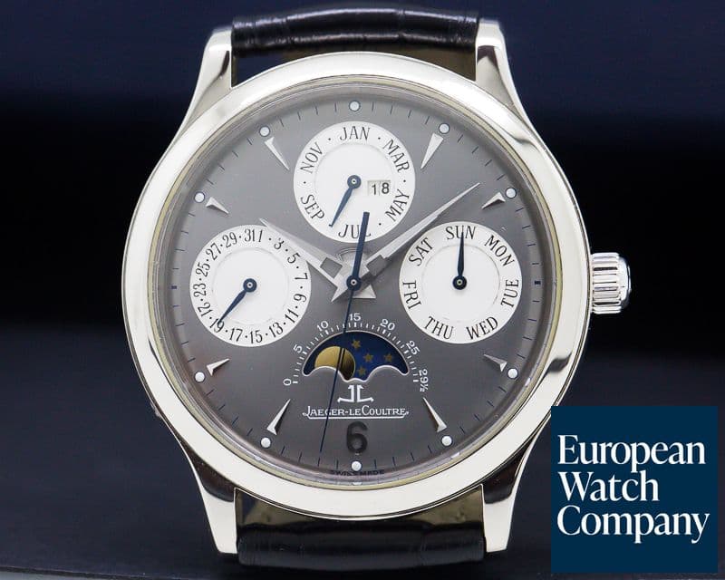 Image of Jaeger LeCoultre Perpetual White Gold Grey Dial / 18K Deployant 