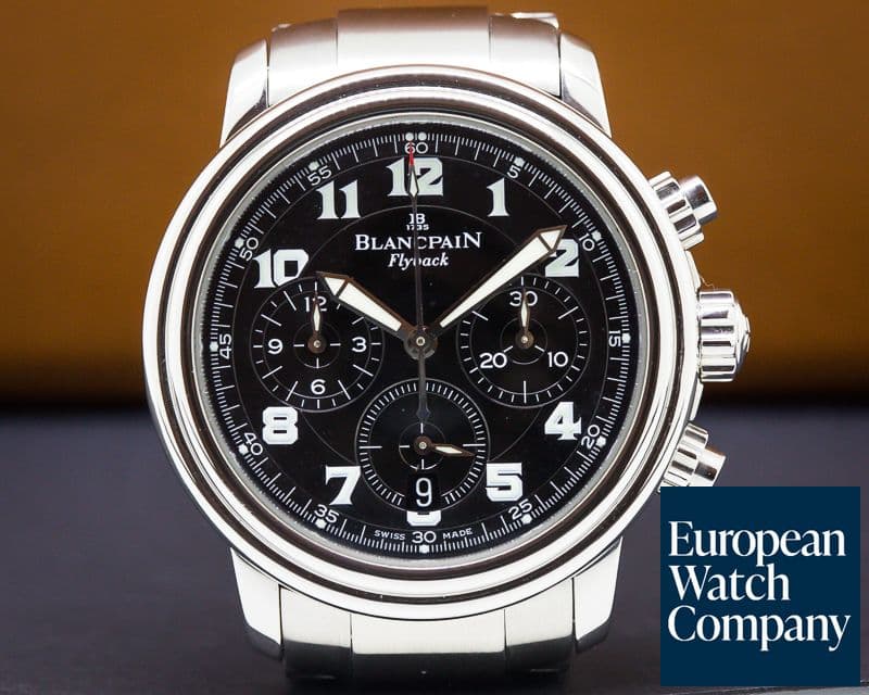 Image of Blancpain Leman Flyback Chronograph Black Dial SS/SS