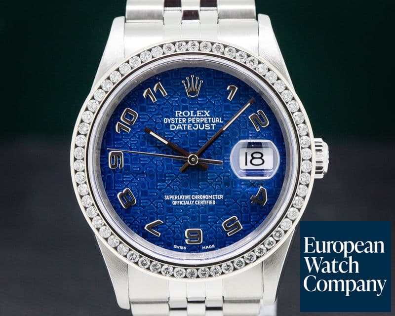 Image of Rolex Datejust Blue Jubliee Arabic Dial SS 
