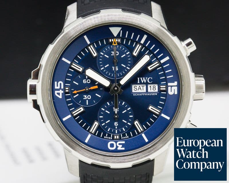Image of IWC Aquatimer Chronograph SS / Rubber Blue Dial 