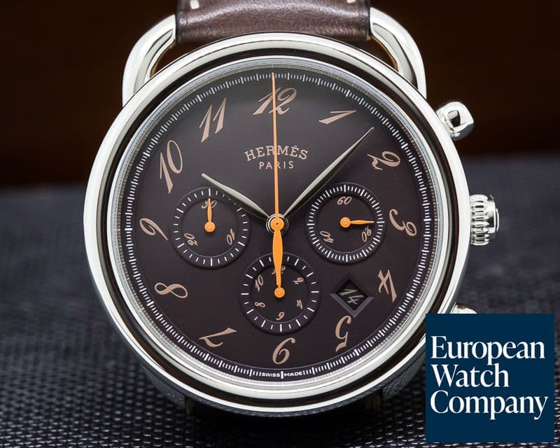 Image of Hermes Arceau Chronograph SS Brown Dial