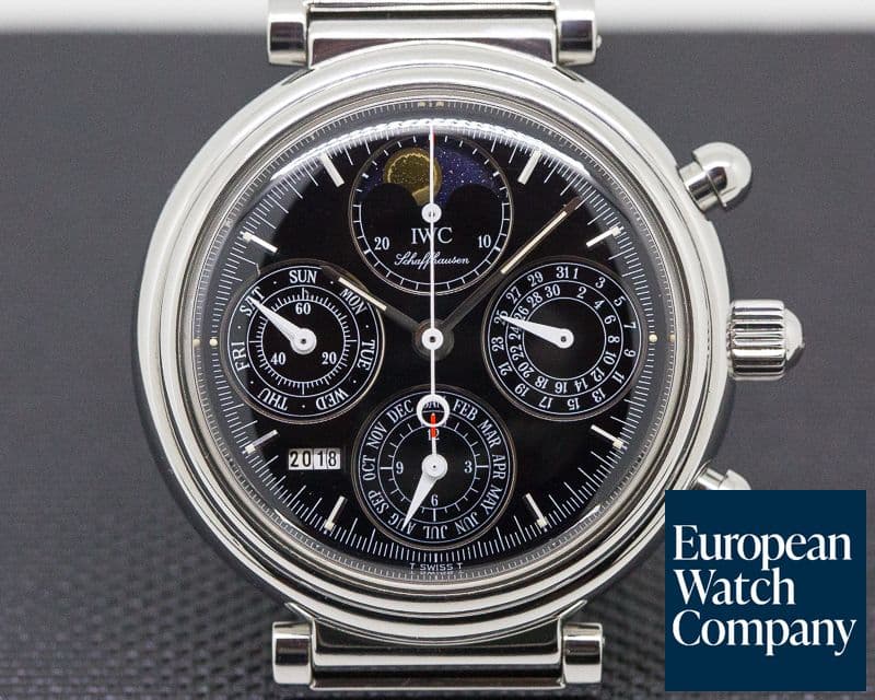 Image of IWC Da Vinci Perpetual Chronograph Black SS / Alligator  