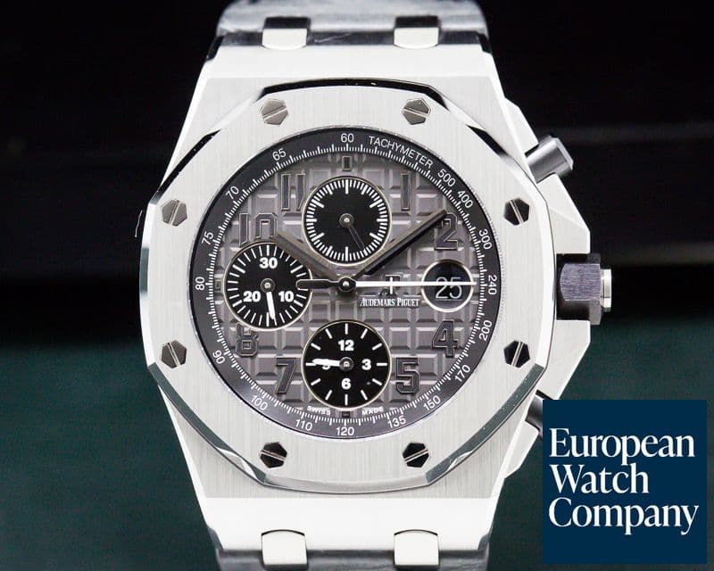 Image of Audemars Piguet Royal Oak Offshore Slate-Grey Dial SS / Grey Alligator Strap
