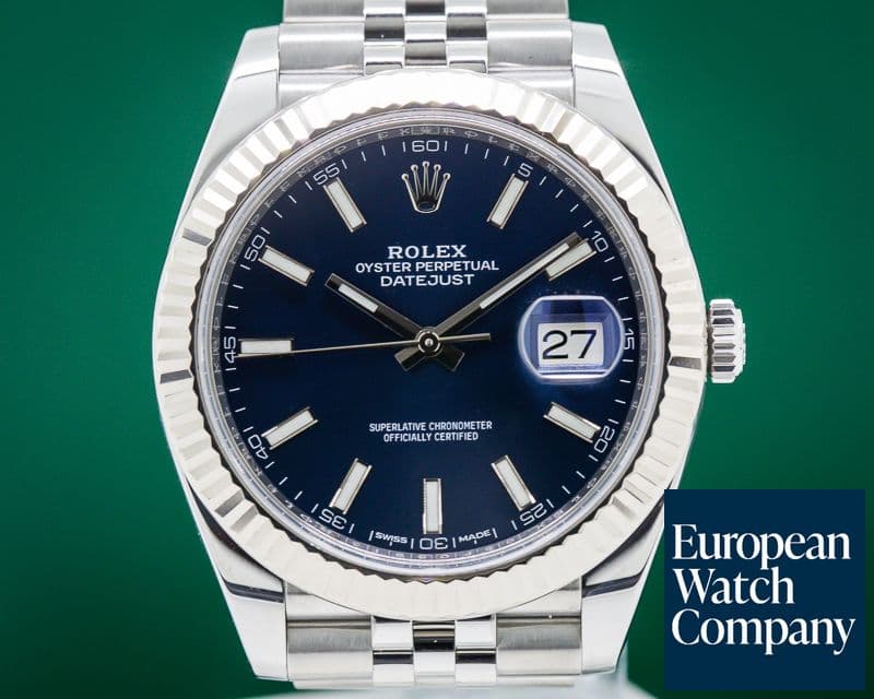Image of Rolex Datejust 41 Blue Stick Dial SS 