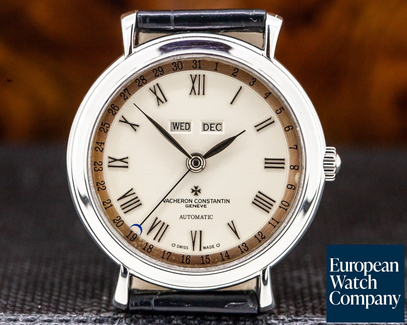 Image of Vacheron Constantin Triple Date 18K White Gold / White Gold Tang Buckle PATINA