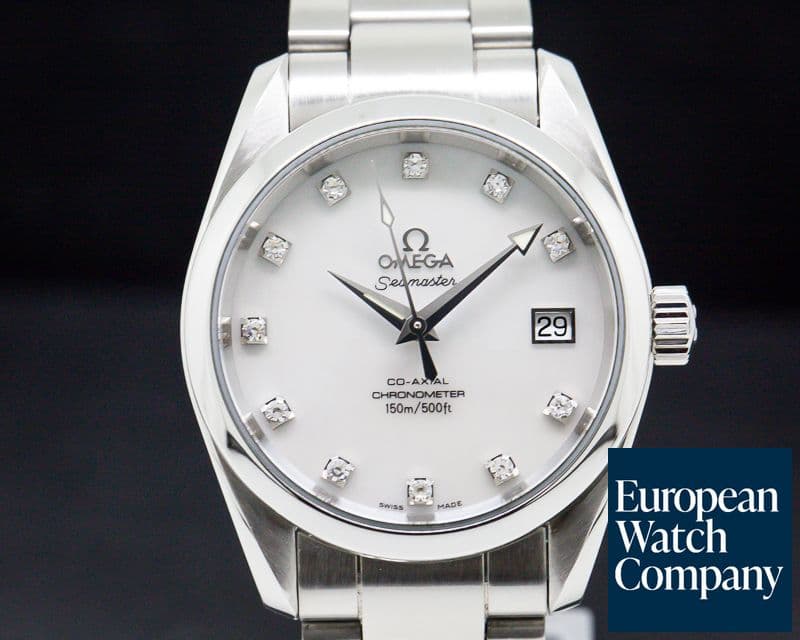 Image of Omega Seamaster Aqua Terra Co-Axial Master Mother of Pearl Diamond Markers SS 
