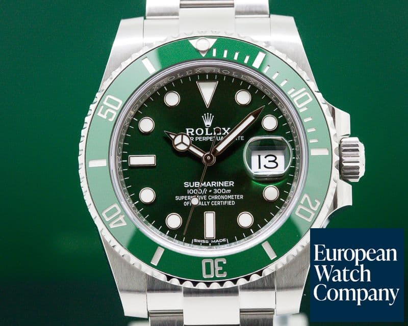 Image of Rolex Submariner Green Ceramic Bezel Green Dial "Hulk" SS