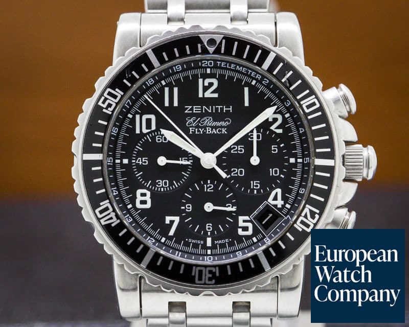 Image of Zenith Rainbow Flyback SS BLack Dial 