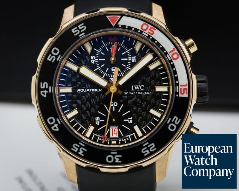 Image of IWC IW 18K Rose Gold Aquatimer Flyback Chronograph Rubber 
