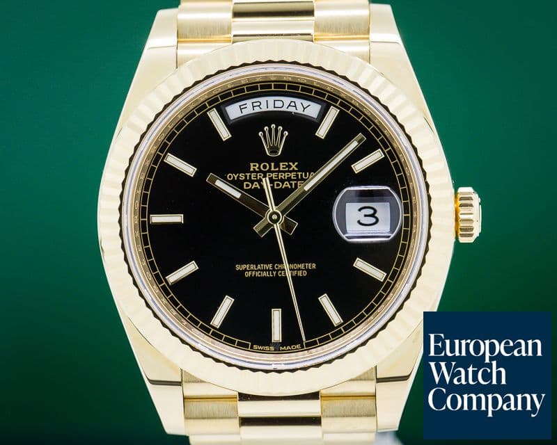 Image of Rolex Day Date Presidential Black Dial / Yellow Gold 40MM 