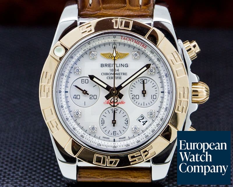 Image of Breitling Chronomat 41 MOP Dial Rose Gold Bezel Diamond Markers