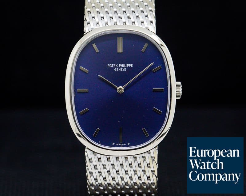 Image of Patek Philippe Ellipse Mid Size 18K White Gold / Mesh Bracelet