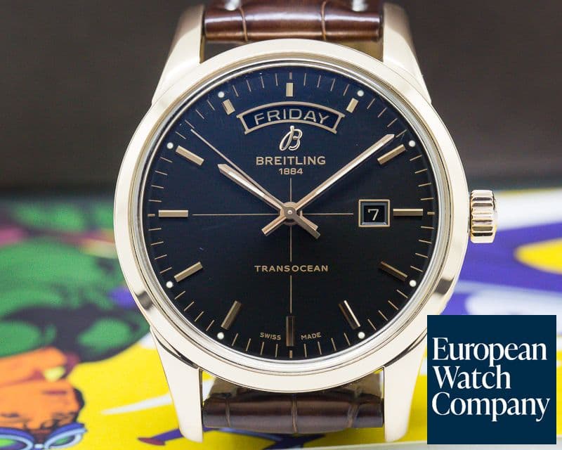 Image of Breitling Transocean Day Date Automatic Rose Gold / Black Dial RG Buckle