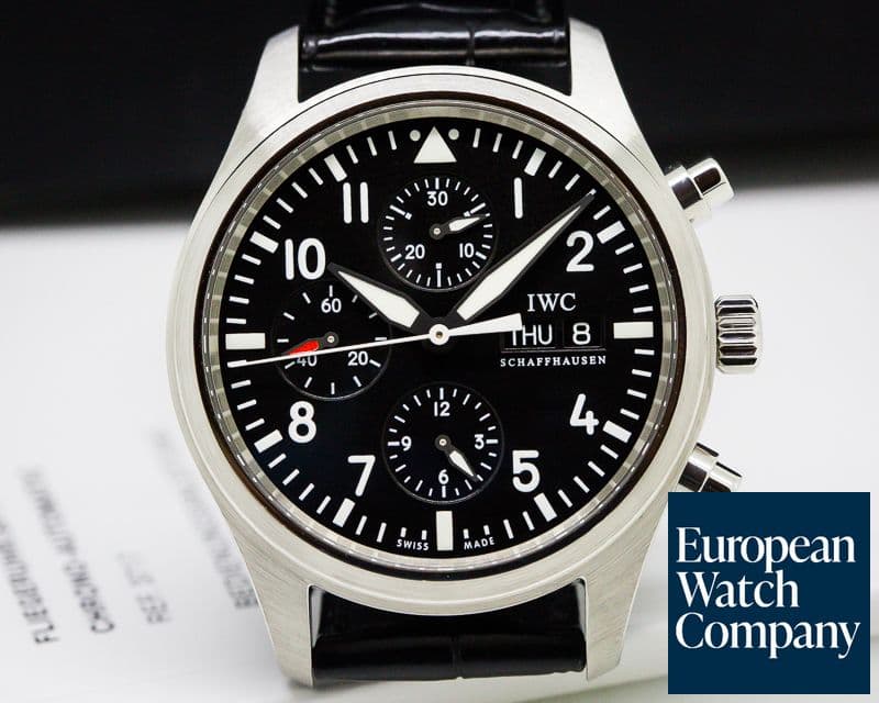 Image of IWC Pilot Chronograph SS / Alligator 