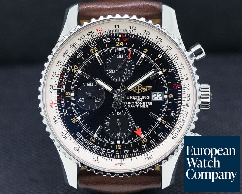 Image of Breitling Navitimer World Chronograph Black Dial SS 