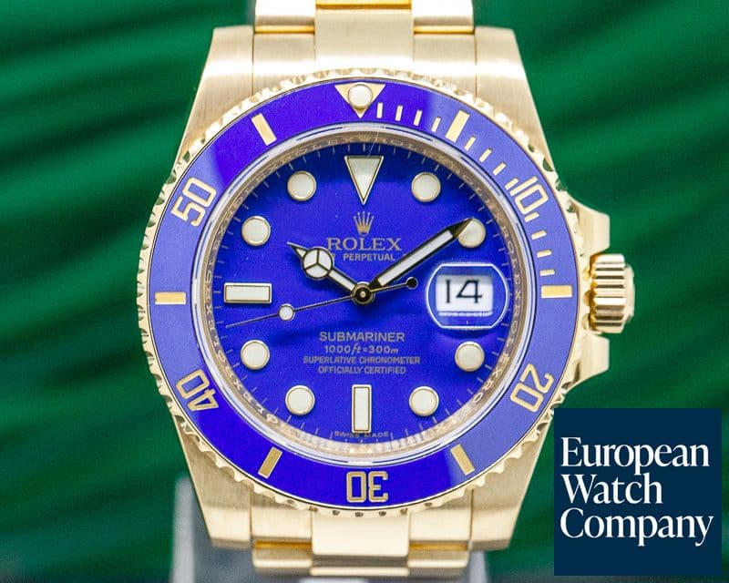Image of Rolex Submariner 18K Yellow Gold Blue Dial