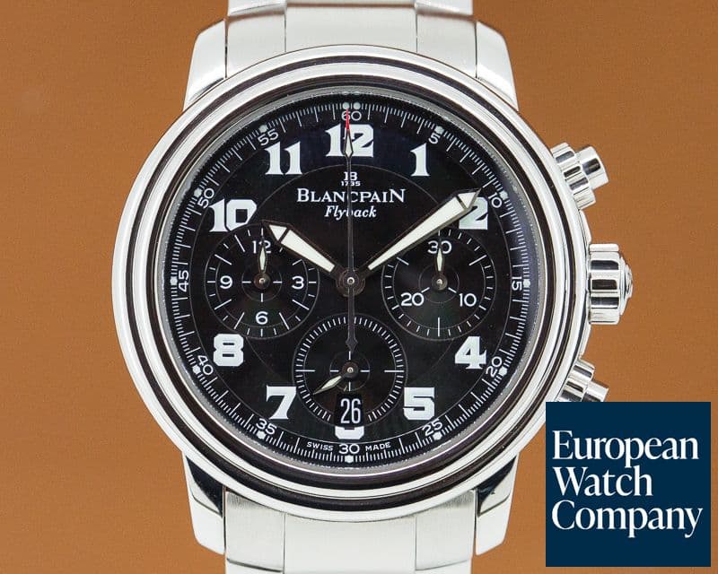 Image of Blancpain Leman Flyback Chronograph Black Dial SS