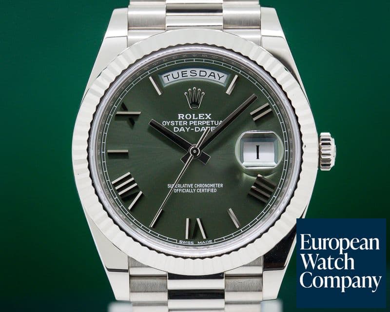 Image of Rolex Day Date President 18K White Gold Green Dial 40MM