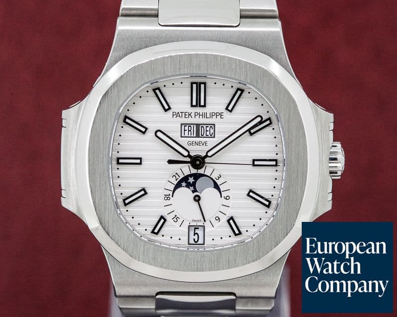 Image of Patek Philippe Nautilus Annual Calendar Moon White Dial SS / SS