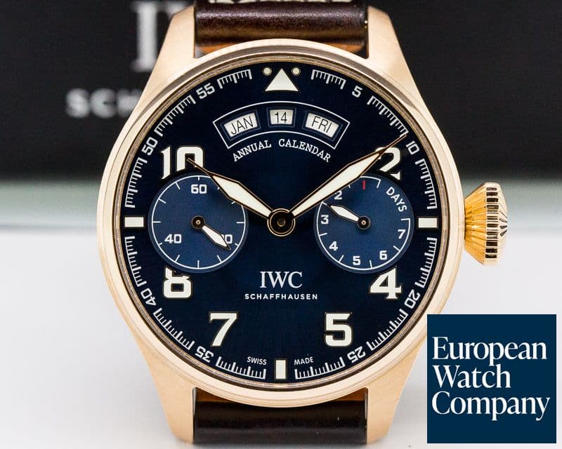 Image of IWC Big Pilot Annual Calendar Edition "Le Petite Prince" 18k Rose Gold