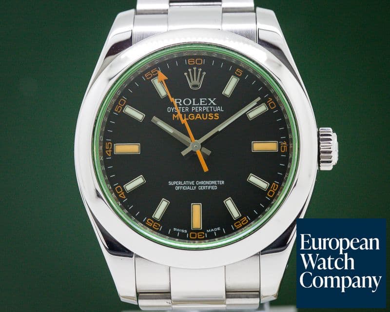 Image of Rolex Milgauss SS Black Dial Green Crystal
