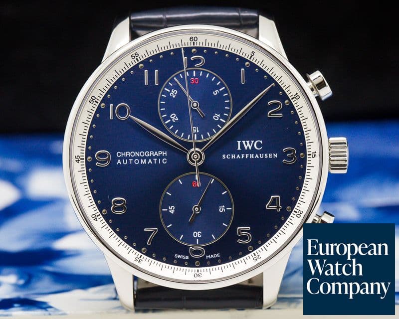 Image of IWC Portuguese Chronograph SS LAUREUS Blue Dial
