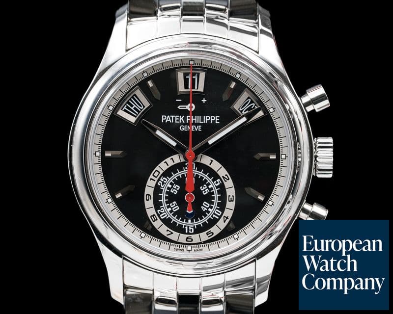Image of Patek Philippe Annual Calendar Black Dial Chronograph SS DISCONTINUED  