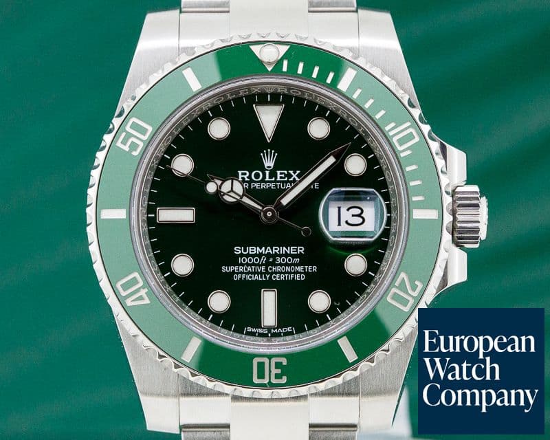 Image of Rolex Submariner Green Ceramic Bezel Green Dial SS 