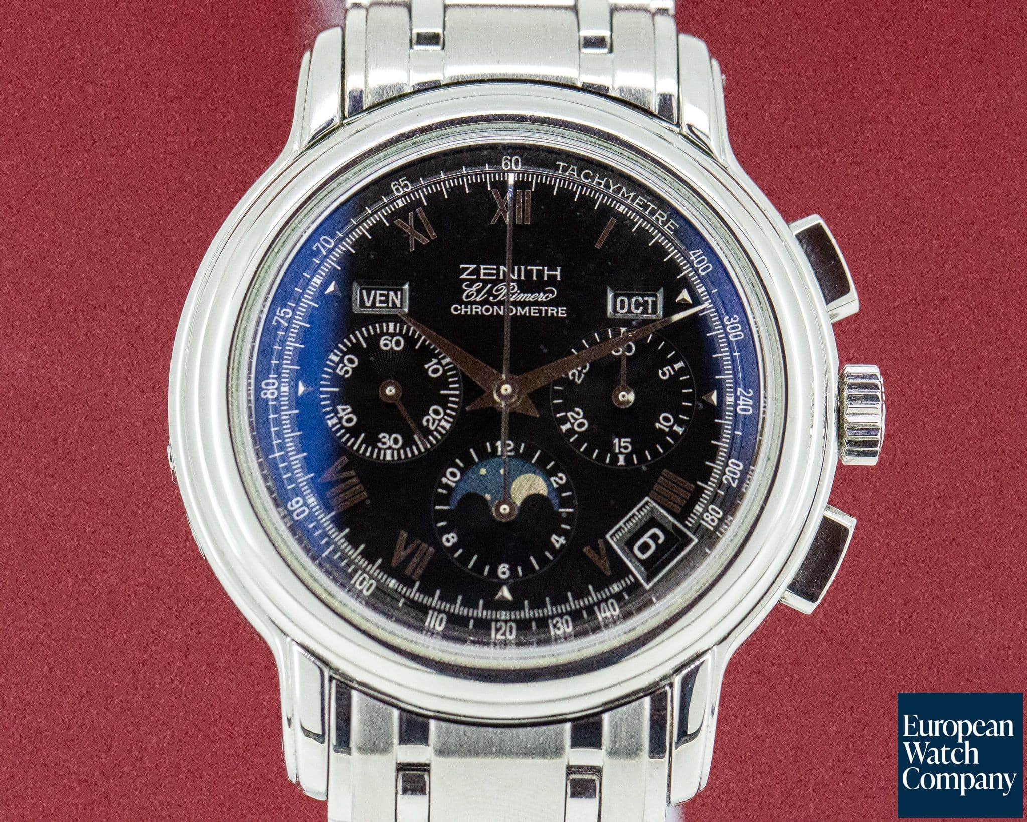 Image of Zenith Chronomaster T El Primero Moon Black Dial SS/SS