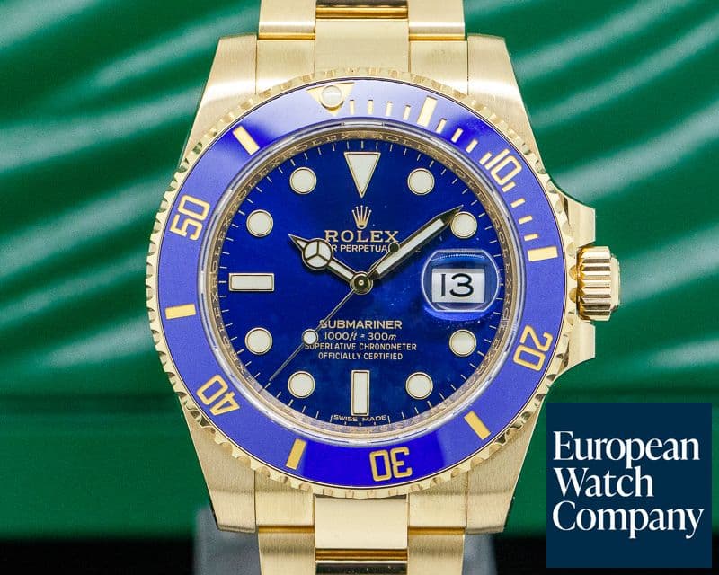 Image of Rolex Submariner 18K Yellow Gold Blue Dial