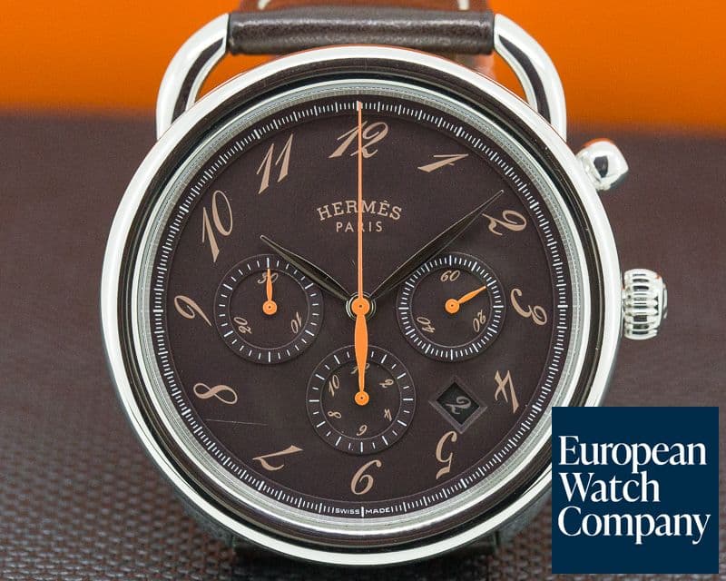 Image of Hermes Arceau Chronograph SS Brown Dial