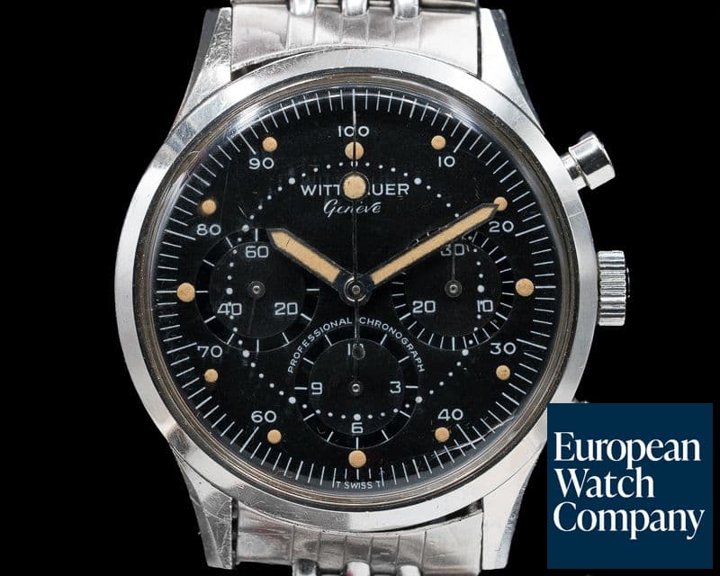 Image of Wittnauer Vintage 242T Professional Chronograph SS / SS GORGEOUS PATINA