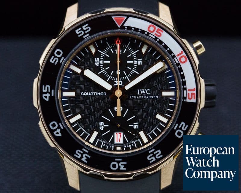 Image of IWC IW 18K Rose Gold Aquatimer Flyback Chronograph Rubber 