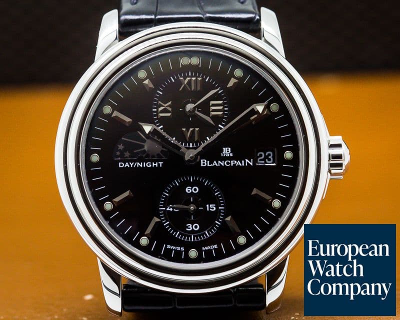 Image of Blancpain Leman Timezone Dual Time SS Black Dial 