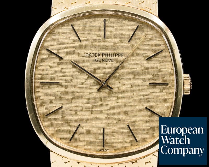 Image of Patek Philippe Ellipse Champagne 18K  Yellow Gold / Mesh Bracelet