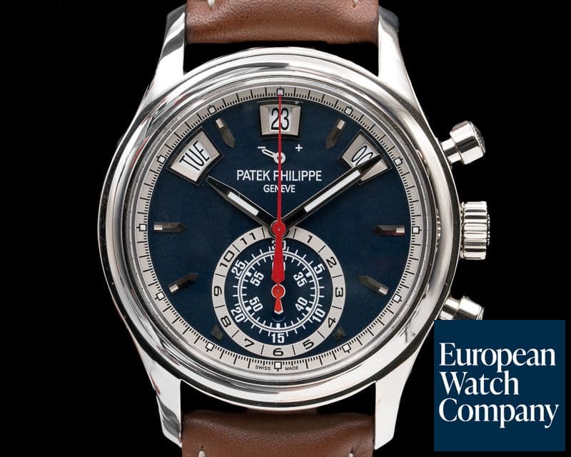 Image of Patek Philippe Annual Calendar Chronograph White Gold Blue Dial 

