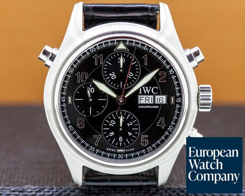 Image of IWC Doppel Spitfire Black Dial SS 