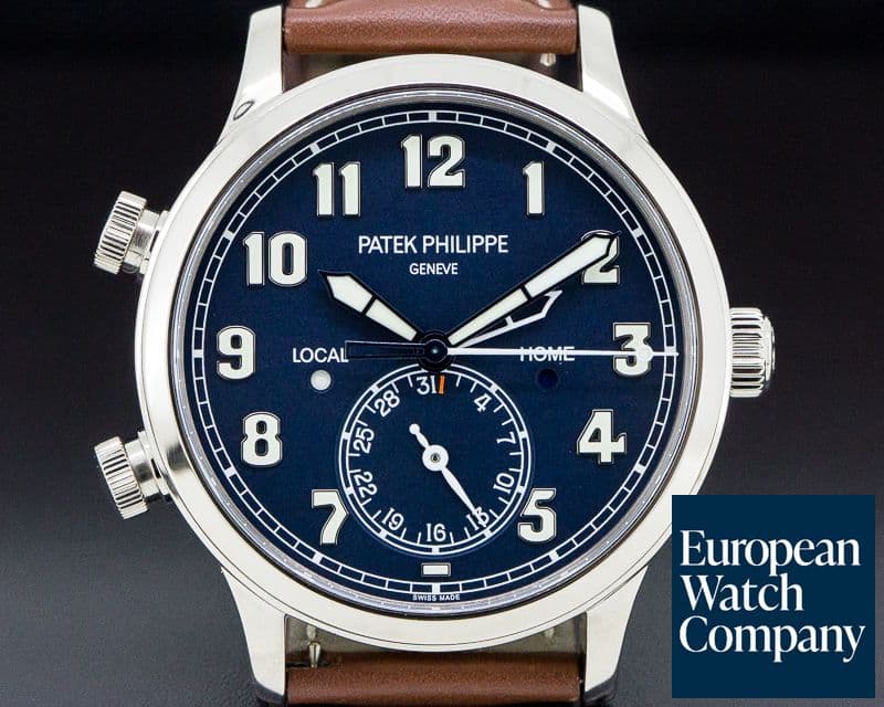 Image of Patek Philippe Calatrava Pilot Travel Time 18k White Gold 
