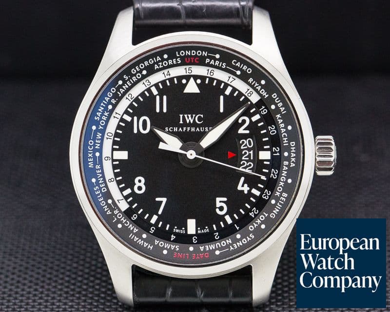 Image of IWC Pilot WorldTimer SS Black Dial 