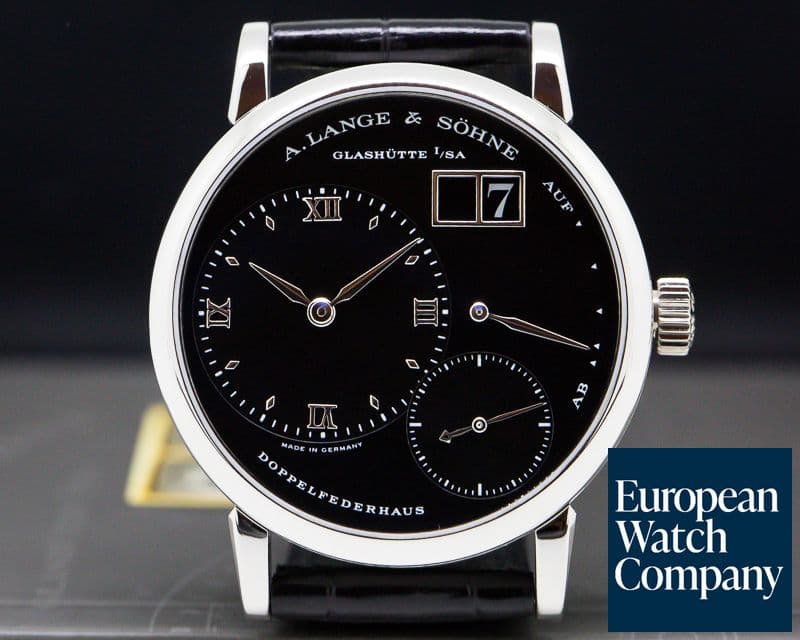 Image of A. Lange and Sohne "Kleine" Little Lange 1 Platinum Black Dial 36MM RARE