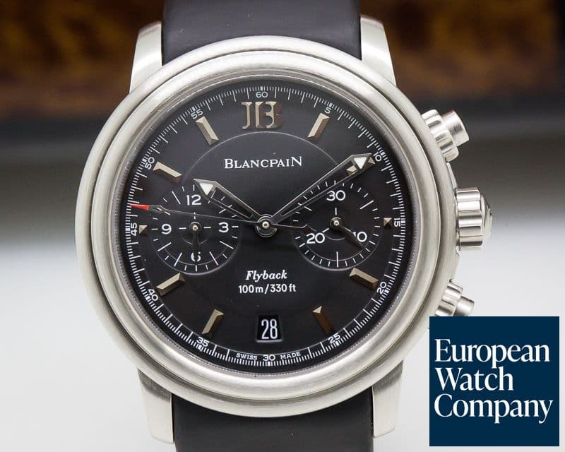Image of Blancpain Leman Aqua Lung Flyback Chronograph Black Dial SS 